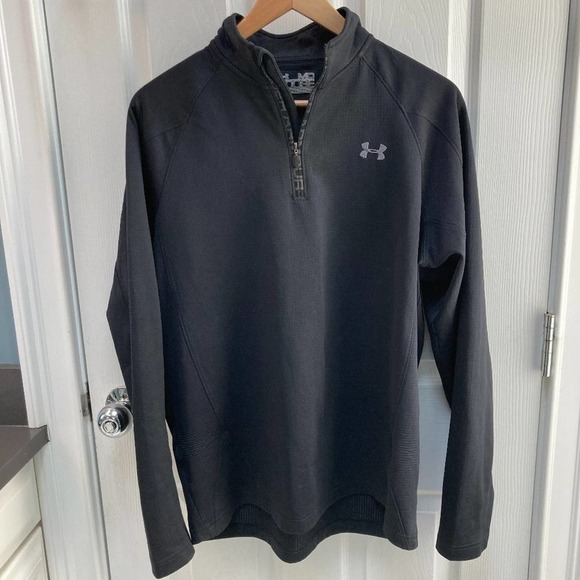 Under Armour Coldgear Loose Long Sleeve Quarter Zip Pullover Black Size Medium - Picture 1 of 8